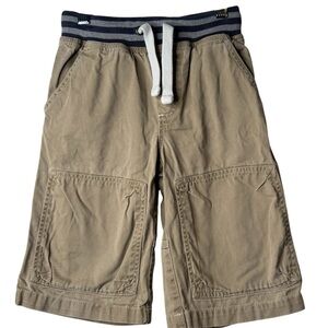 Mini Boden Tan Cargo Shorts with Navy Trim
